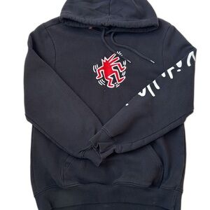 H&M Black Hoodie with Red Graphic